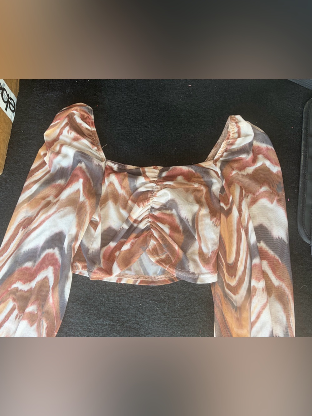 Pretty little thing sheer crop top; size 2
